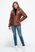 Load image into Gallery viewer, How Dare U Pocketed Zip Up Puffer Jacket with Removable Hood
