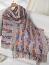 Load image into Gallery viewer, Fringe Contrast Hooded Poncho
