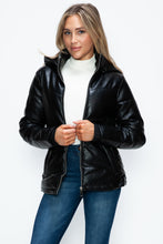 Load image into Gallery viewer, How Dare U Pocketed Zip Up Puffer Jacket with Removable Hood
