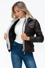 Load image into Gallery viewer, YMI Removable Faux Layered Multi-Pocket Jacket with Fuzzy Hood
