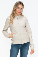 Load image into Gallery viewer, Snobbish PU Leather Biker Jacket with Side Zip Pockets
