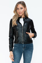 Load image into Gallery viewer, Snobbish PU Leather Zip Up Jacket with Pockets
