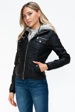 Load image into Gallery viewer, YMI Removable Faux Layered Multi-Pocket Jacket with Fuzzy Hood
