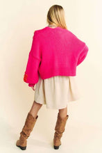 Load image into Gallery viewer, Davi &amp; Dani Floral Applique Open Front Drop Shoulder Cardigan
