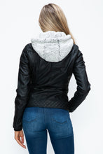 Load image into Gallery viewer, YMI Faux Layered Double-Zipper Jacket with Fuzzy Hood
