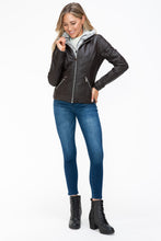 Load image into Gallery viewer, YMI Faux Layered Double-Zipper Jacket with Fuzzy Hood
