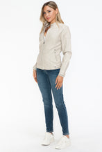 Load image into Gallery viewer, Snobbish Faux Leather Biker Jacket with Side Zip Pockets
