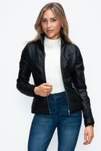 Load image into Gallery viewer, YMI Faux Layered Double-Zipper Jacket with Fuzzy Hood
