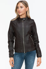Load image into Gallery viewer, Snobbish PU Leather Biker Jacket with Side Zip Pockets
