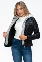 Load image into Gallery viewer, YMI Removable Faux Layered Multi-Pocket Jacket with Fuzzy Hood
