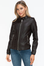 Load image into Gallery viewer, Snobbish PU Leather Biker Jacket with Side Zip Pockets

