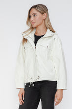 Load image into Gallery viewer, How Dare U Drawstring Hem PU Leather Zip Up Jacket
