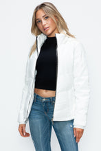 Load image into Gallery viewer, How Dare U Pocketed Zip Up Puffer Jacket with Removable Hood
