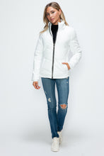 Load image into Gallery viewer, How Dare U Pocketed Zip Up Puffer Jacket with Removable Hood
