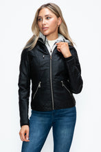 Load image into Gallery viewer, YMI Faux Layered Double-Zipper Jacket with Fuzzy Hood
