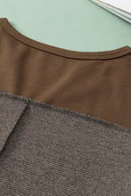 Load image into Gallery viewer, Color Block Notched Long Sleeve Blouse
