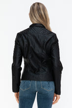Load image into Gallery viewer, Snobbish Faux Leather Zip Up Mock Neck Jacket
