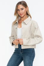 Load image into Gallery viewer, Snobbish Snap Down Long Sleeve PU Leather Jacket
