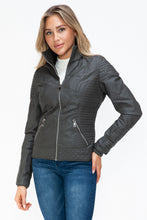Load image into Gallery viewer, YMI Faux Layered Double-Zipper Jacket with Fuzzy Hood

