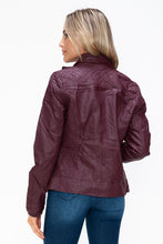 Load image into Gallery viewer, YMI Faux Layered Double-Zipper Jacket with Fuzzy Hood
