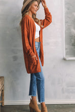 Load image into Gallery viewer, Open Front Textured Cardigan with Pockets
