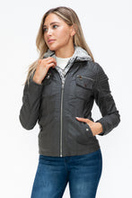 Load image into Gallery viewer, YMI Removable Faux Layered Multi-Pocket Jacket with Fuzzy Hood
