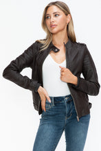 Load image into Gallery viewer, Snobbish PU Leather Biker Jacket with Side Zip Pockets
