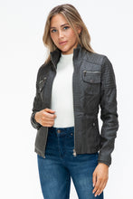 Load image into Gallery viewer, YMI Removable Faux Layered Multi-Pocket Jacket with Fuzzy Hood
