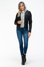Load image into Gallery viewer, YMI Removable Faux Layered Multi-Pocket Jacket with Fuzzy Hood

