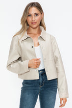 Load image into Gallery viewer, Snobbish Snap Down Long Sleeve PU Leather Jacket

