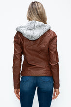 Load image into Gallery viewer, YMI Faux Layered Double-Zipper Jacket with Fuzzy Hood
