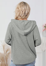 Load image into Gallery viewer, Drawstring Quarter Snap Long Sleeve Hoodie

