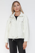Load image into Gallery viewer, How Dare U Drawstring Hem PU Leather Zip Up Jacket
