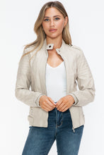 Load image into Gallery viewer, Snobbish PU Leather Biker Jacket with Side Zip Pockets
