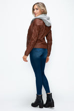 Load image into Gallery viewer, YMI Faux Layered Double-Zipper Jacket with Fuzzy Hood

