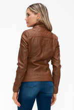 Load image into Gallery viewer, YMI Faux Layered Double-Zipper Jacket with Fuzzy Hood
