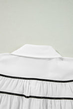 Load image into Gallery viewer, Ribbon Bowtie Collared Neck Flounce Sleeve Shirt
