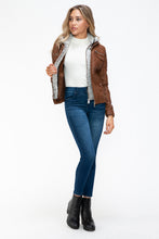 Load image into Gallery viewer, YMI Removable Faux Layered Multi-Pocket Jacket with Fuzzy Hood
