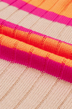 Load image into Gallery viewer, Contrast Striped Drop Shoulder Open Front Cardigan
