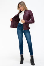 Load image into Gallery viewer, YMI Faux Layered Double-Zipper Jacket with Fuzzy Hood
