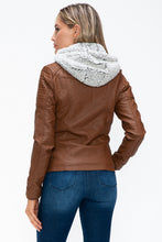 Load image into Gallery viewer, YMI Removable Faux Layered Multi-Pocket Jacket with Fuzzy Hood
