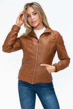 Load image into Gallery viewer, YMI Faux Layered Double-Zipper Jacket with Fuzzy Hood
