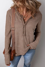 Load image into Gallery viewer, Notched Long Sleeve Top
