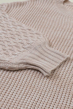 Load image into Gallery viewer, Cable-Knit Round Neck Dropped Shoulder Sweater
