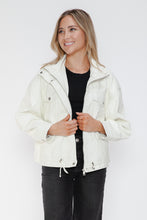 Load image into Gallery viewer, How Dare U Drawstring Hem PU Leather Zip Up Jacket
