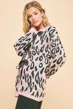 Load image into Gallery viewer, Davi &amp; Dani Leopard Ribbon Tie Front Loose Fit Cardigan
