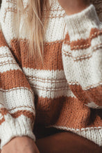 Load image into Gallery viewer, Striped Round Neck Dropped Shoulder Sweater
