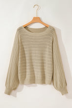 Load image into Gallery viewer, Eyelet Boat Neck Long Sleeve Knit Top
