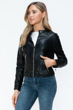 Load image into Gallery viewer, Snobbish PU Leather Zip Up Jacket with Pockets
