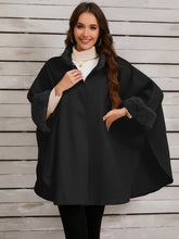 Load image into Gallery viewer, Fuzzy Trim Long Sleeve Poncho
